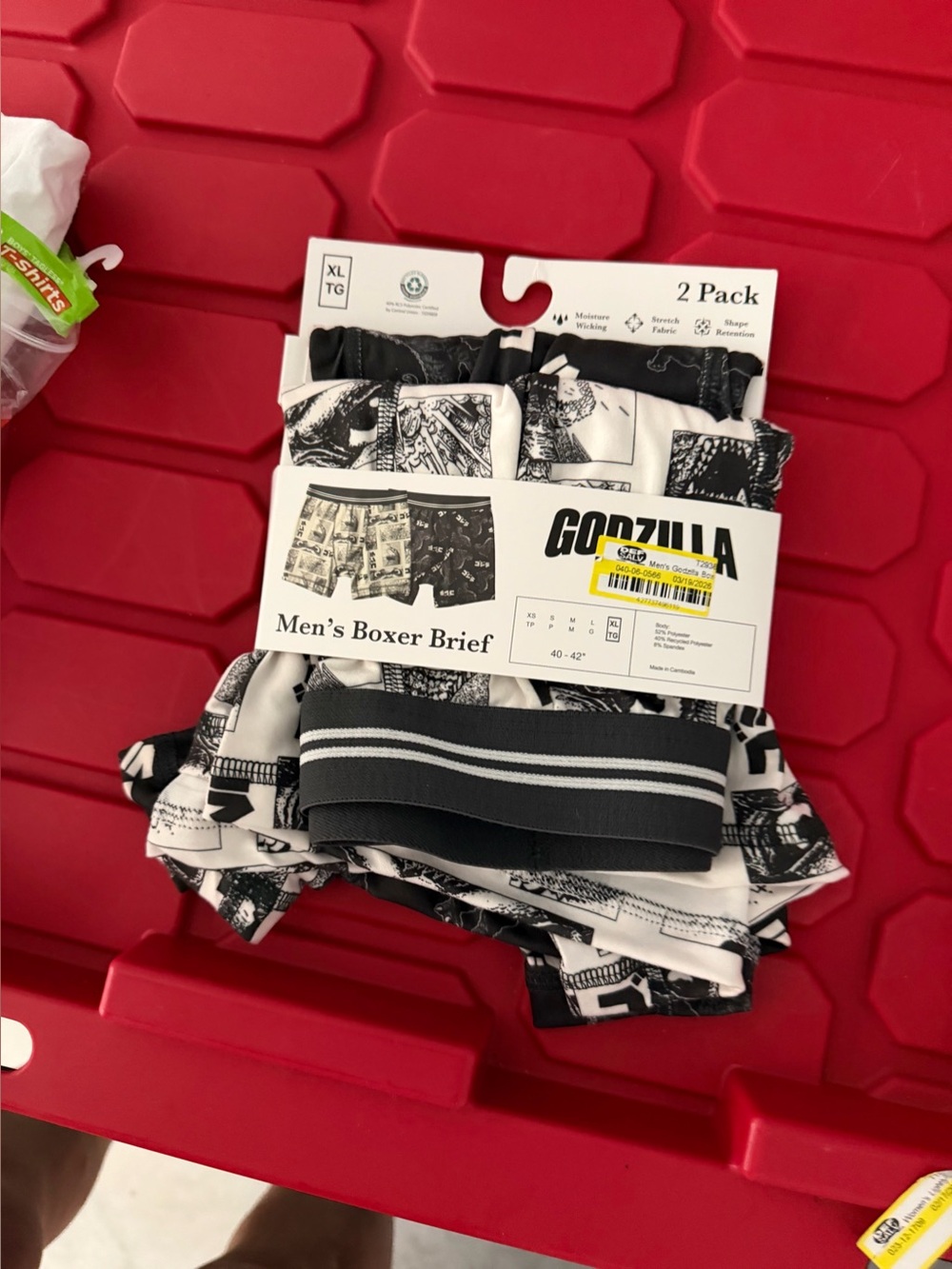 Godzilla two pair men’s boxer briefs  new package size size XL